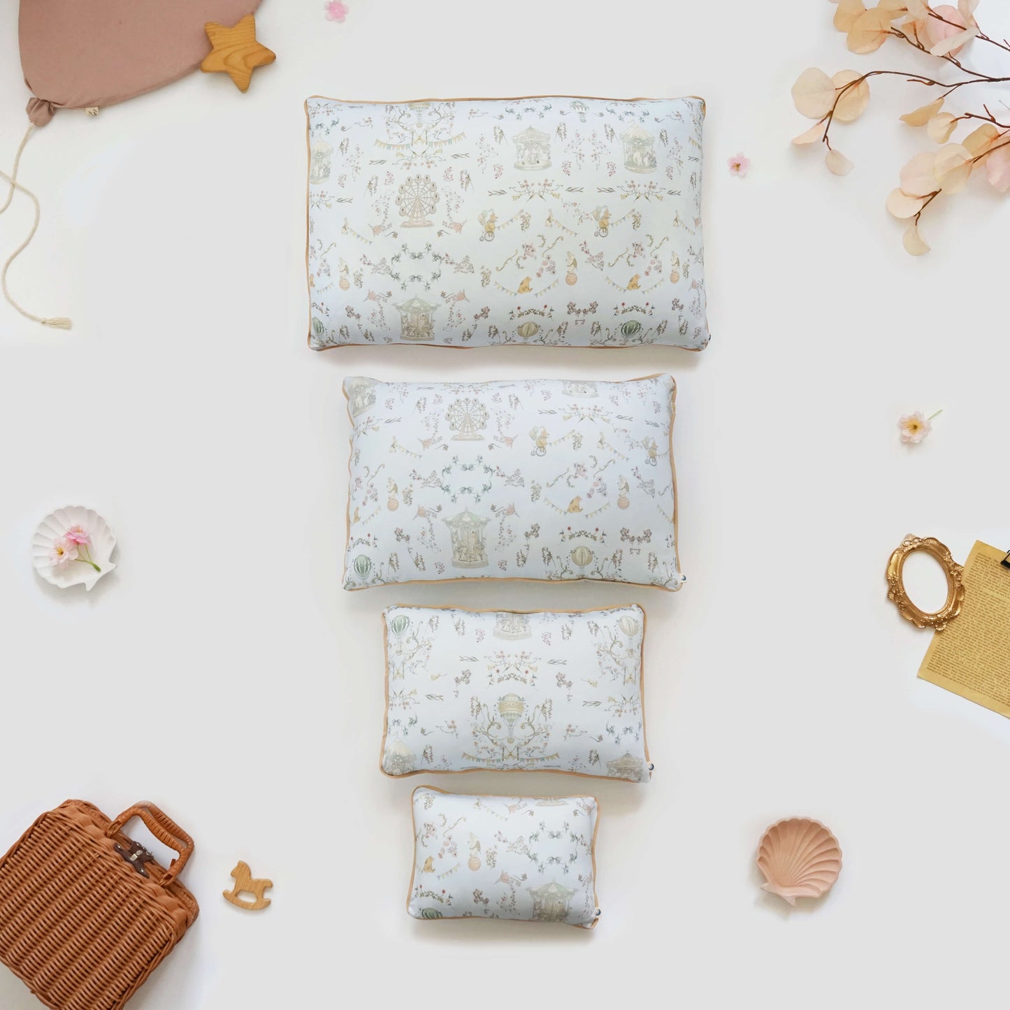 Carousel blue pillow