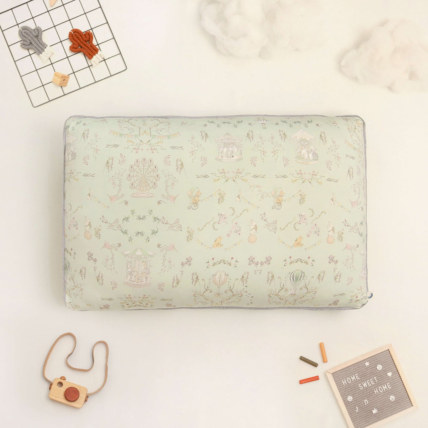 Carousel green pillow