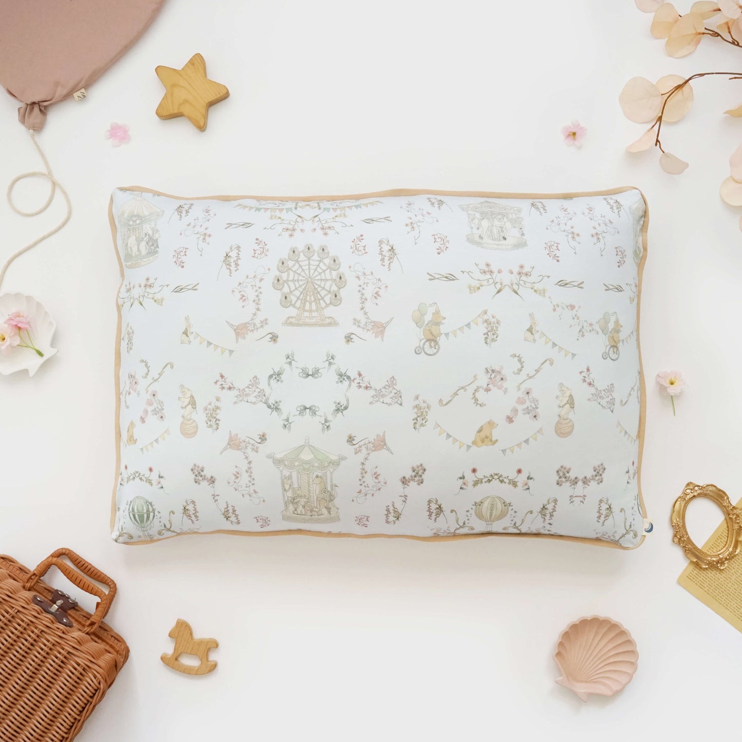 Carousel blue pillow