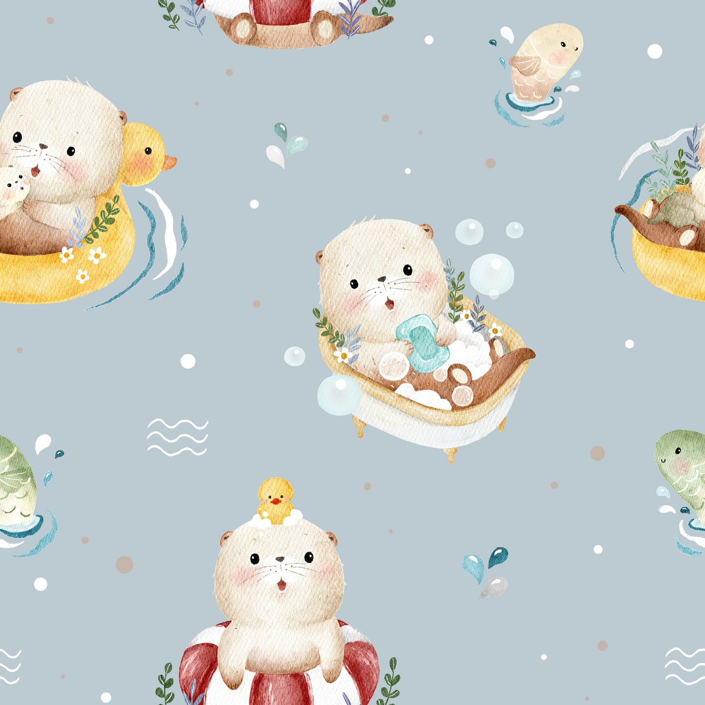 Swimming otter pillow