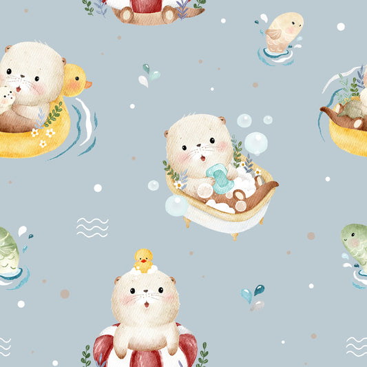 Swimming otter pillow