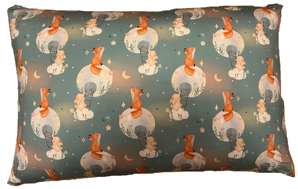 Fox rabbit moon pillow